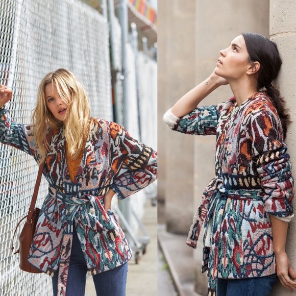 Sezane Jackets & Blazers - Sézane Chiara Jacquard RARE PRINT Self-Tie Jacket